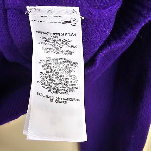 Polo Ralph Lauren purple mock neck ¼ zip pullover sweater wool & cashmere Xl - Picture 6 of 7